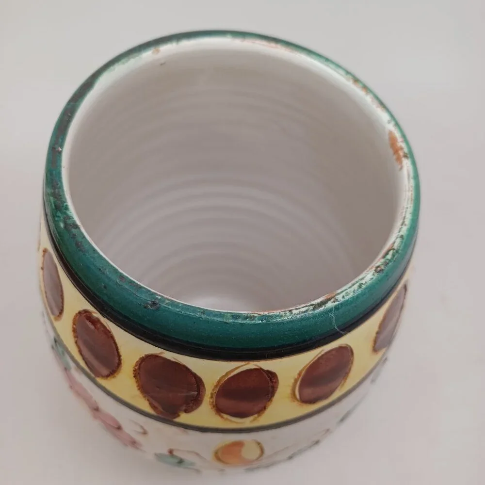 Vintage Italian Vase Hand Painted 8